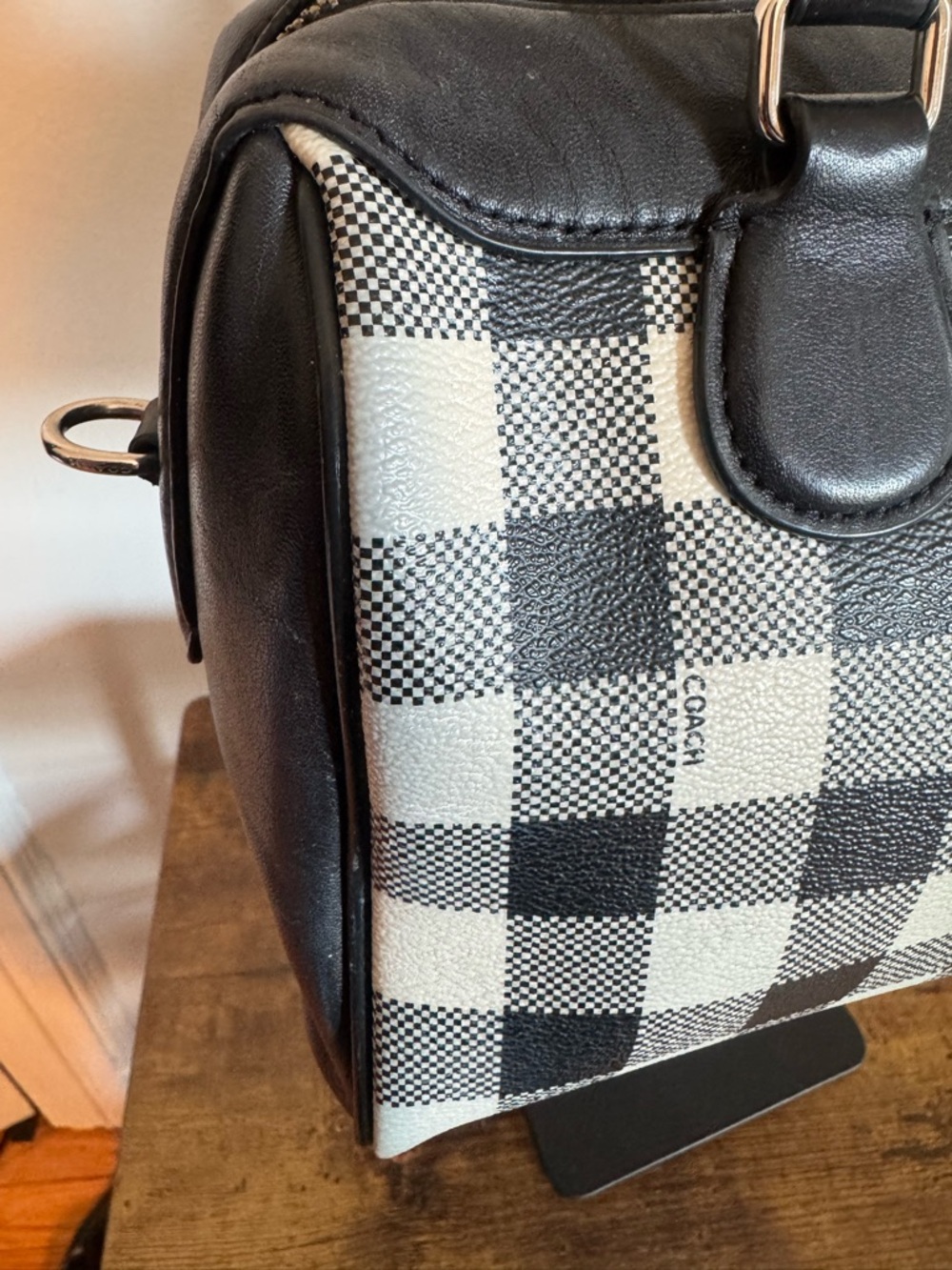 Coach Rowan Satchel in Buffalo Plaid (Gingham) Print. - Picture 9 of 14